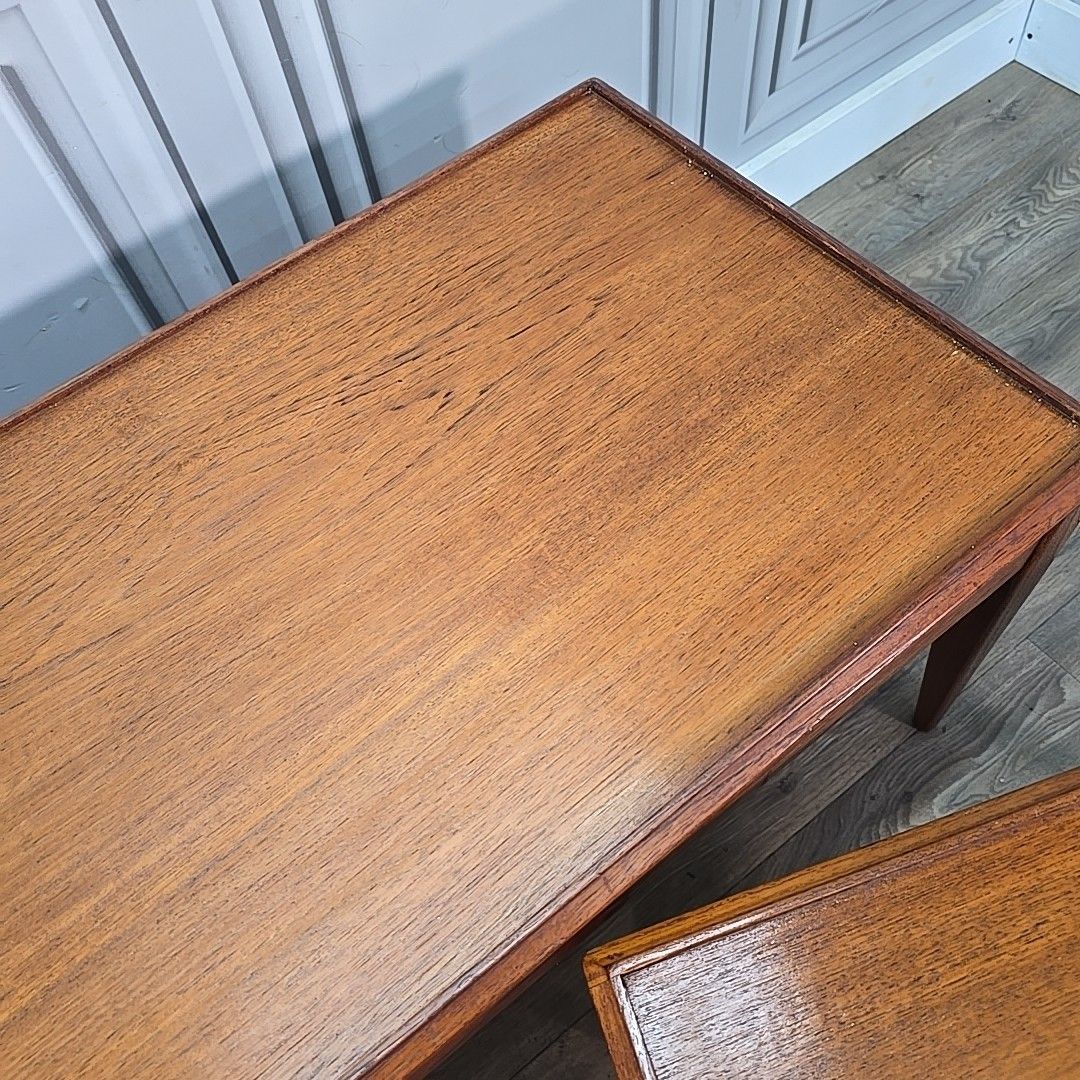 photo vintage Vintage Nested Tables Nest Of 3 Teak Wooden  Mid Century Modern Danish