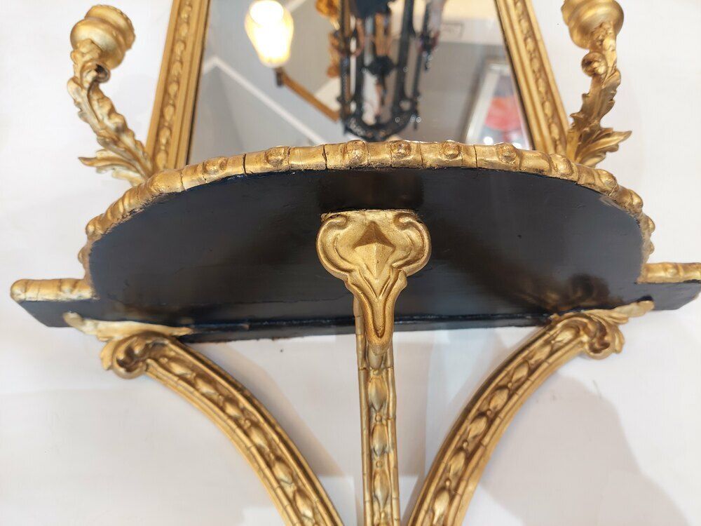Pair Of Victorian Giltwood & Gesso Framed Mirrors photo for sale