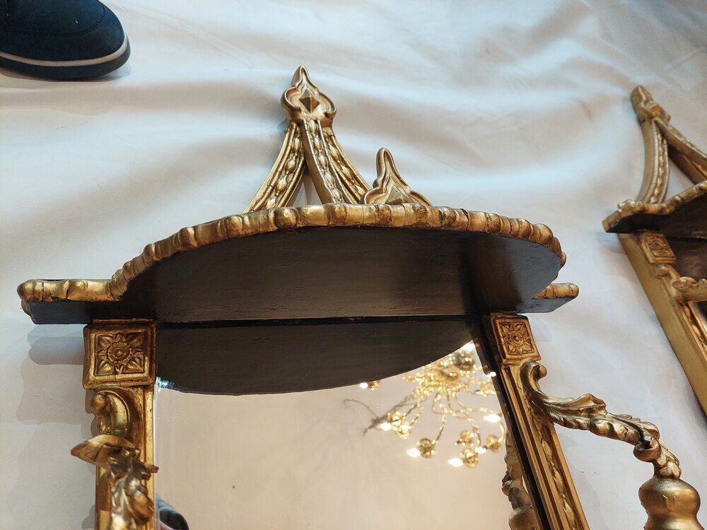Pair Of Victorian Giltwood & Gesso Framed Mirrors photo 2450.0