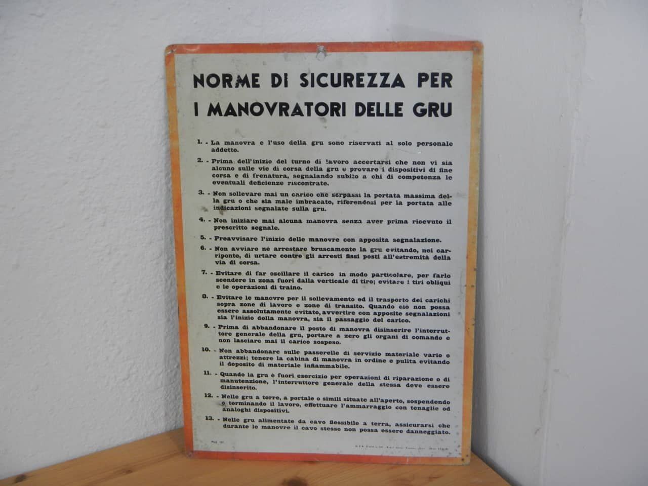 Textile Industry Safety Regulations Sign, 1950s