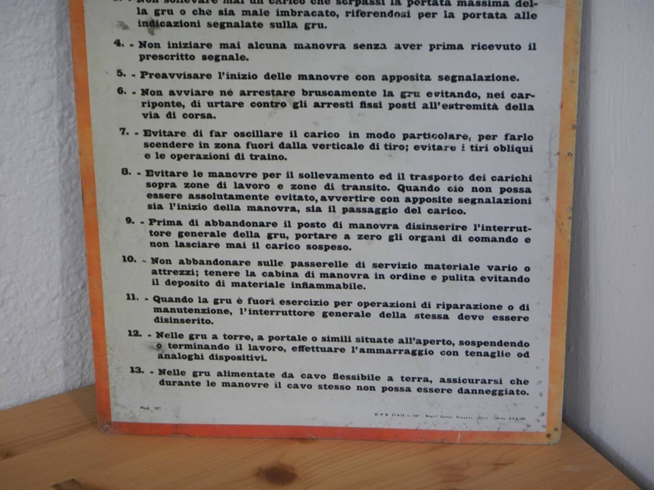 Textile Industry Safety Regulations Sign, 1950s photo 270.0