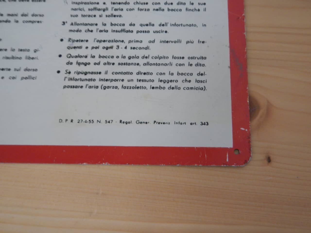 Electric Shock Rescue Sign, 1950s photo Home Decor