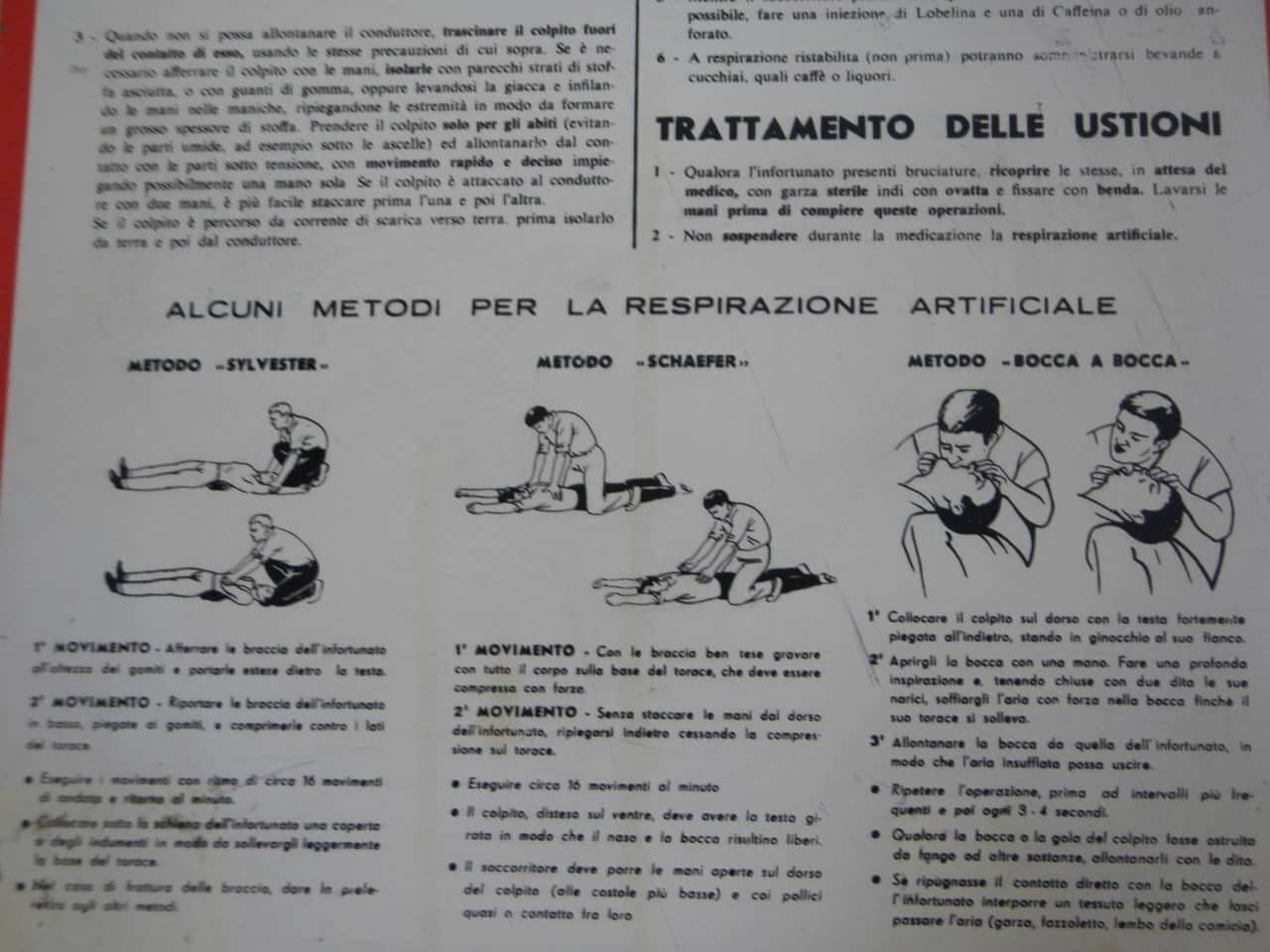 Electric Shock Rescue Sign, 1950s photo vinterior