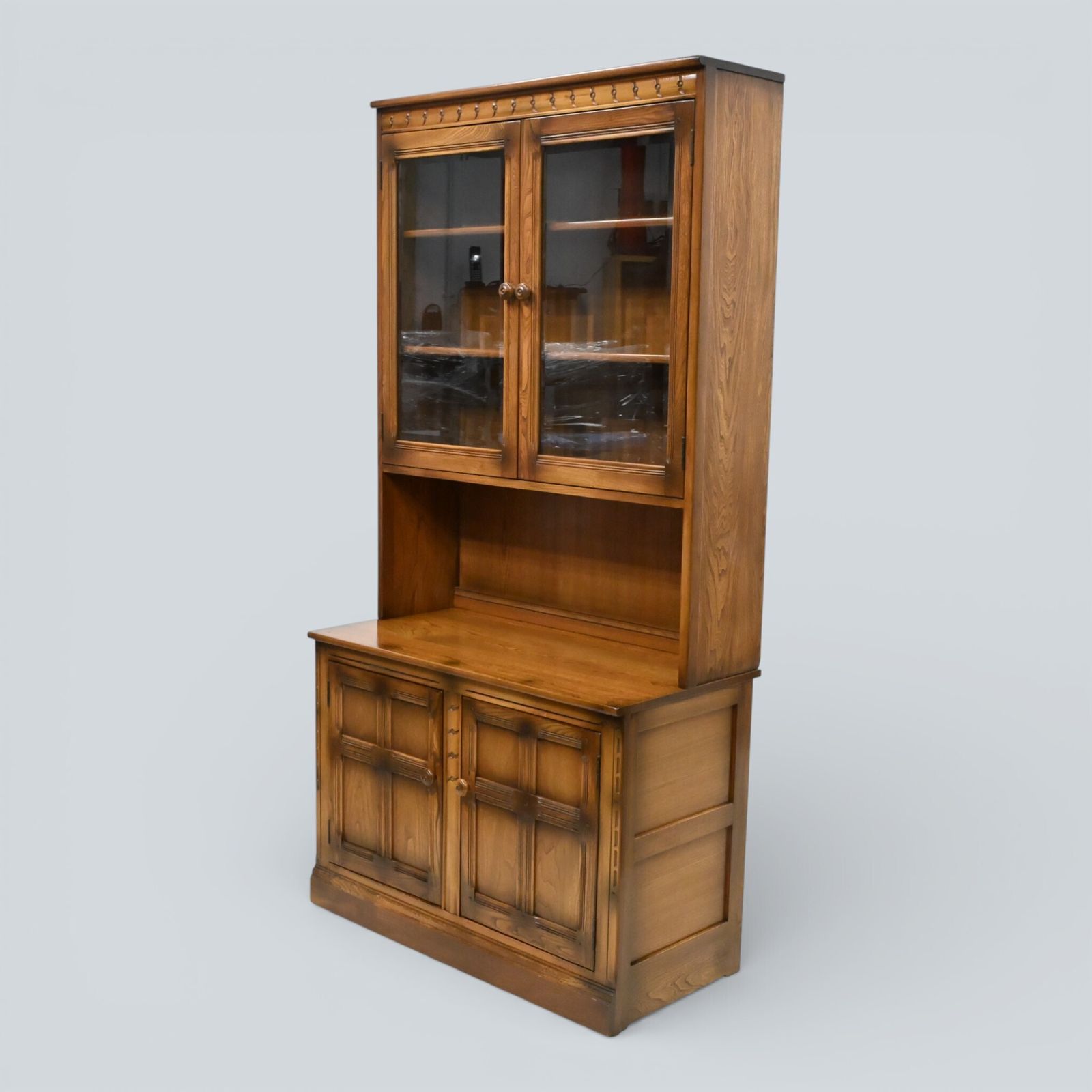 photo furniture Ercol Mural Wall Unit Display Cabinets Cupboard Golden Dawn Free Uk Delivery