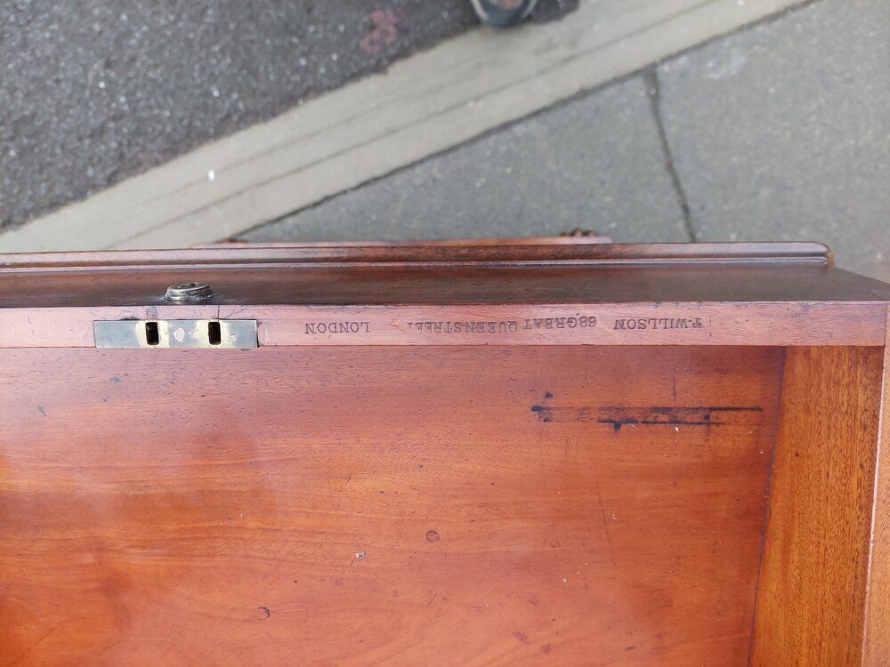 William IV Burr Yew Sliding Top Davenport Desk photo for sale