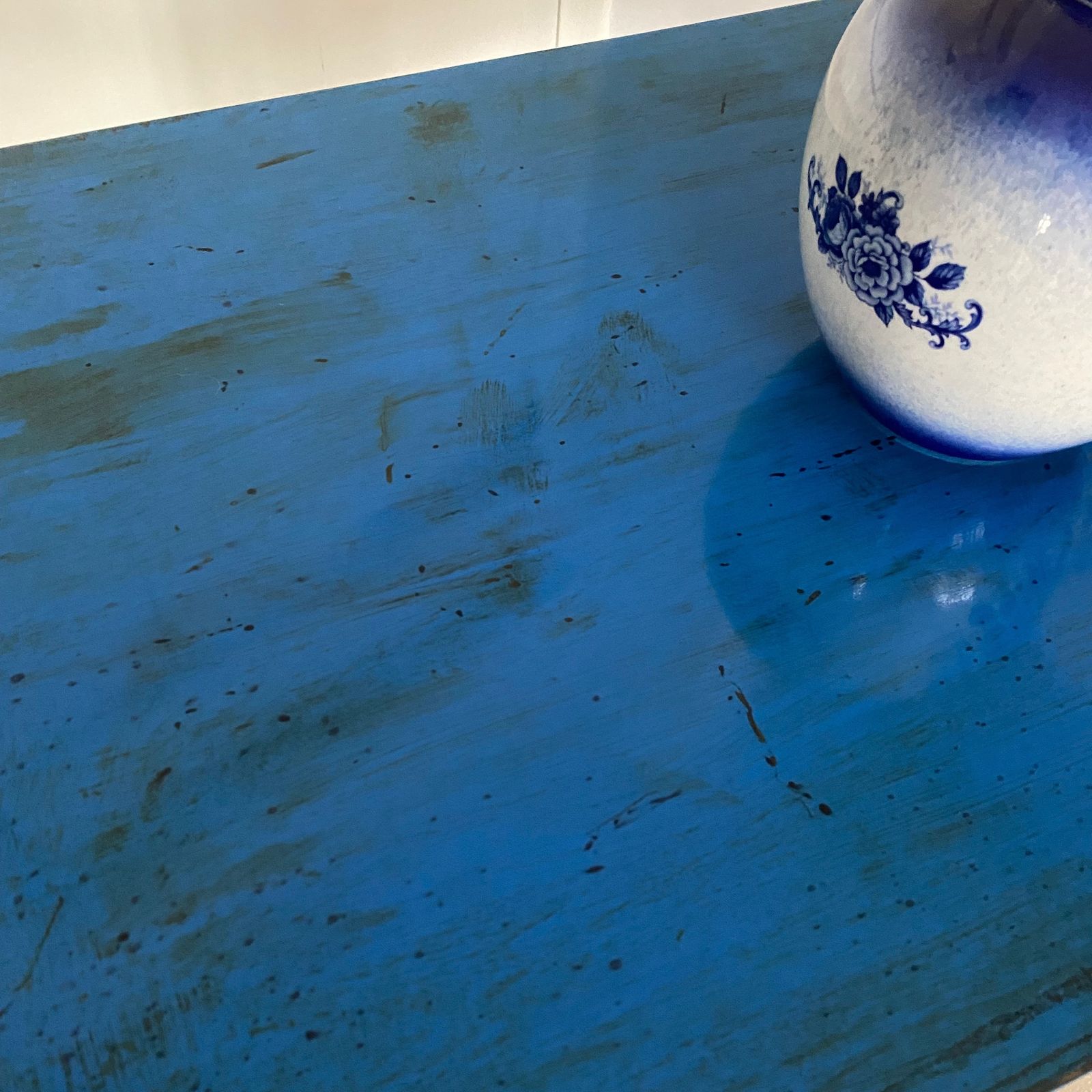 Cobalt Blue Lacquered Side Table photo for sale