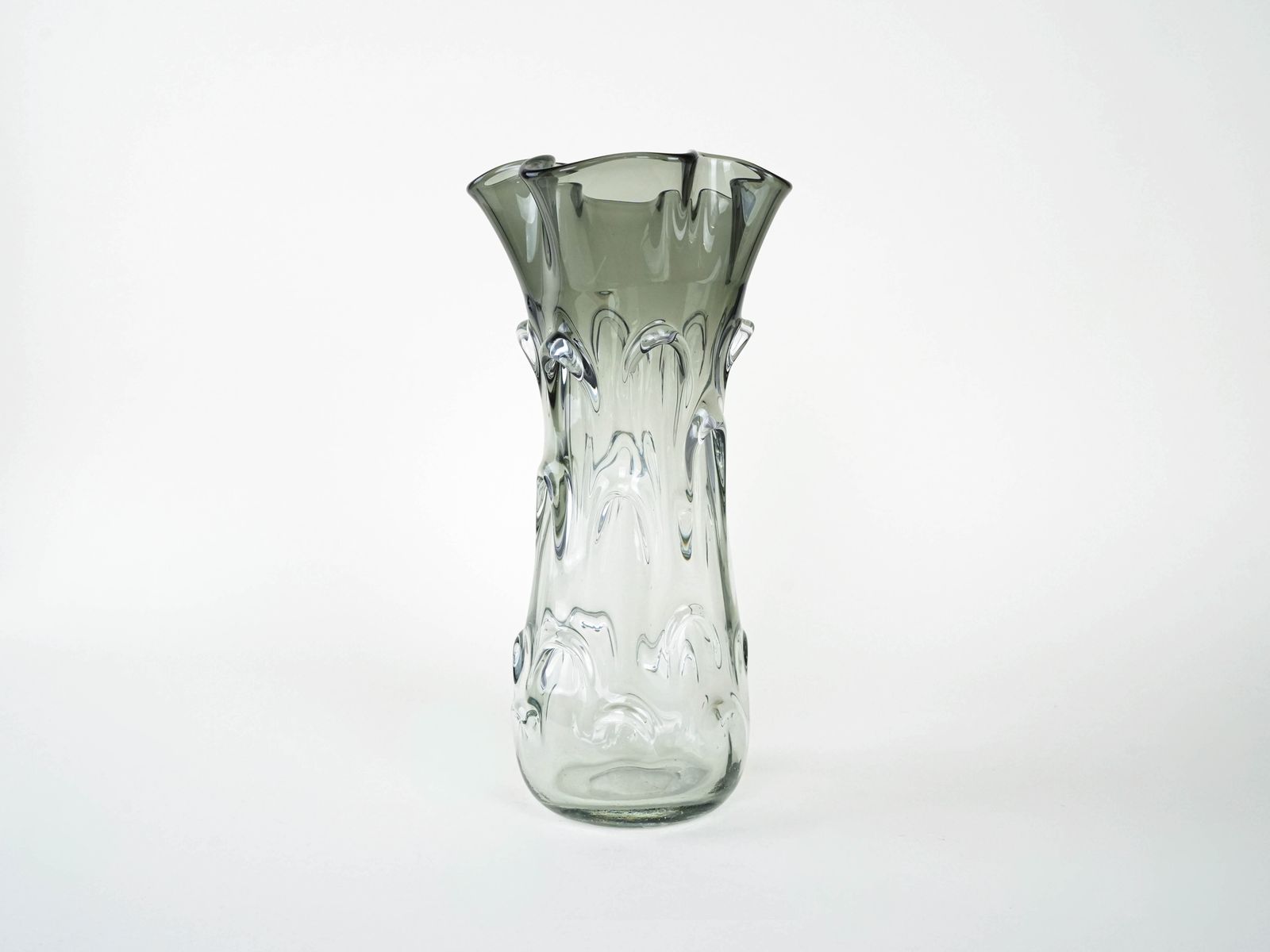 Grey Vase, Murano Glass, 1960s, Made In Italy photo for sale