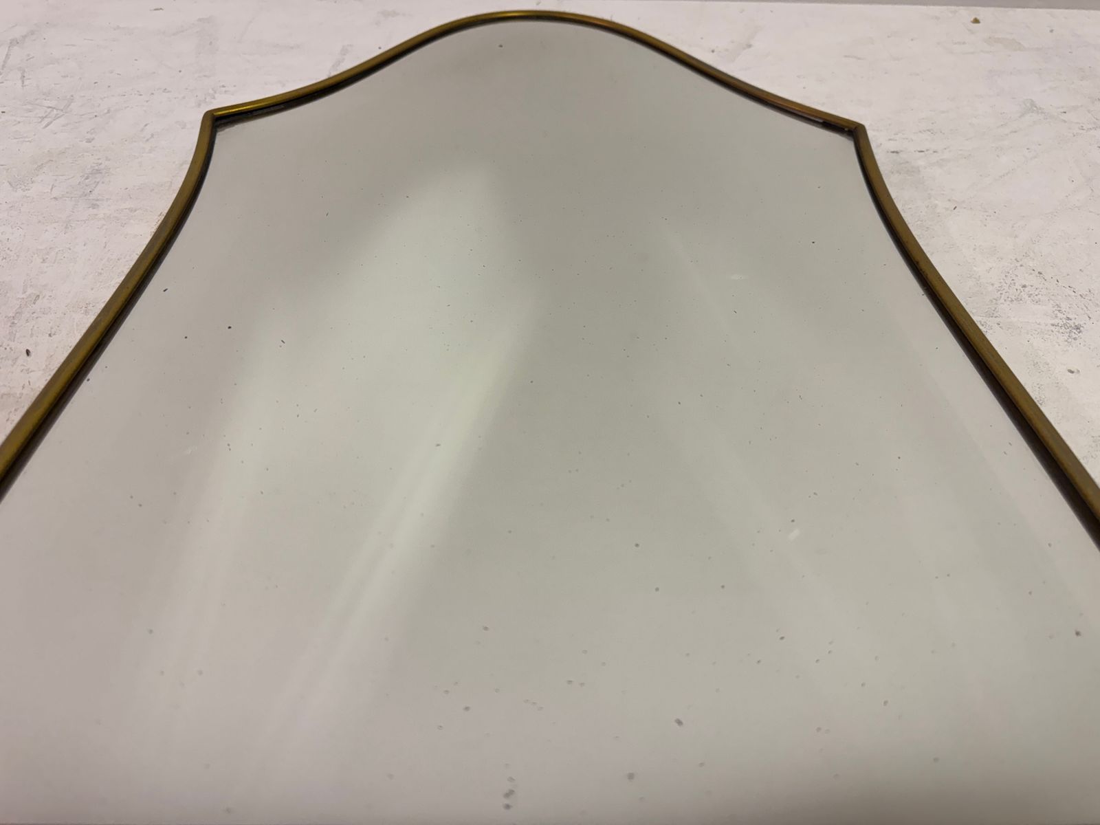 photo vinterior Italian Brass Wall Mirror, Circa 1970s.