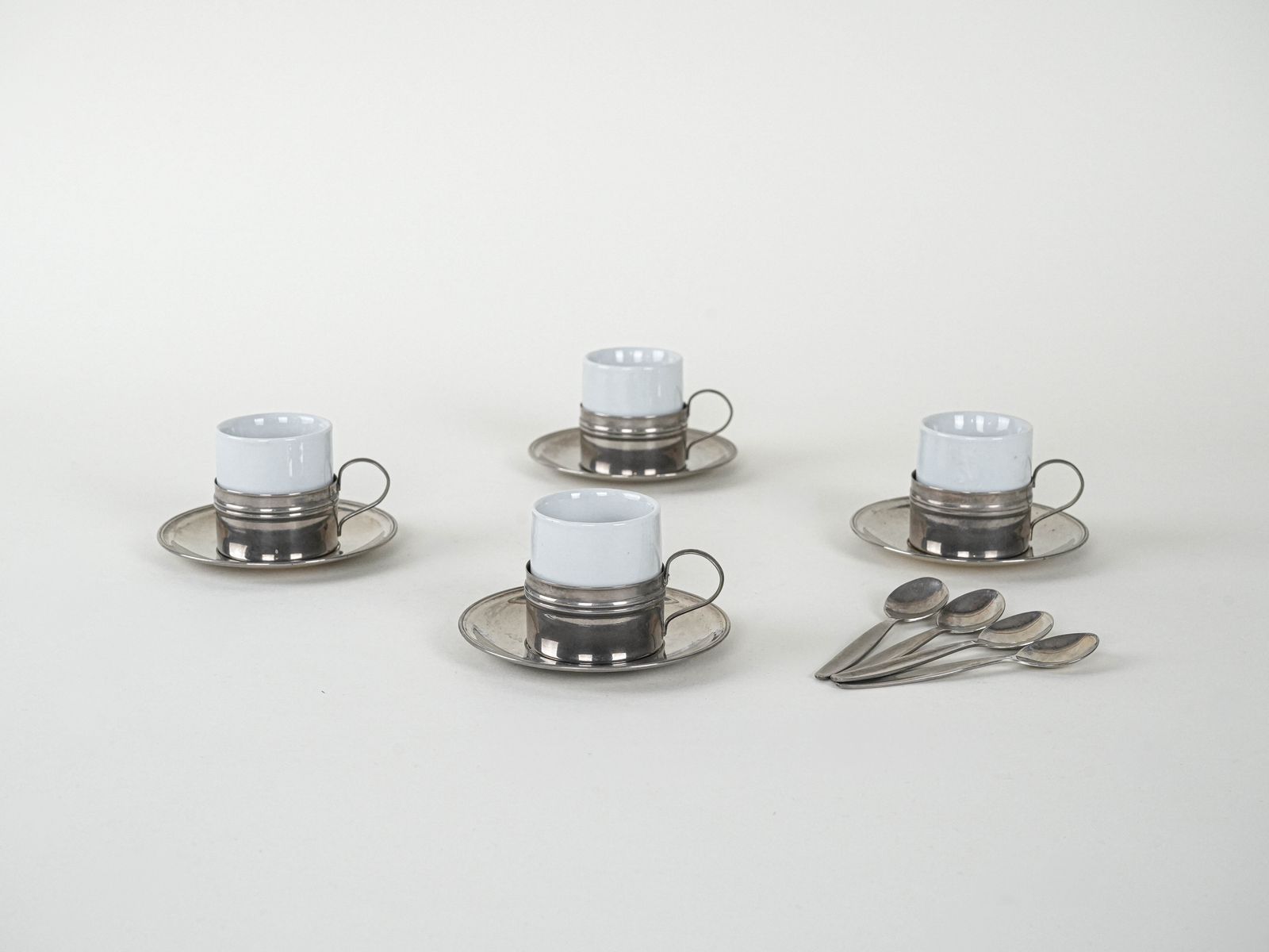 Set Of Espresso Cups, Italian Design, 1980s, Made In Italy photo for sale