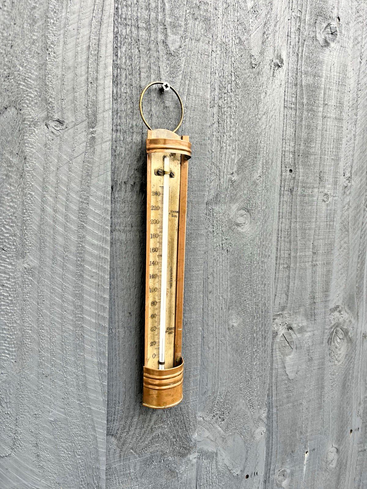 Antique 1930's Scientific Hezzanith Copper Fahrenheit Thermometer Meteorological photo 60.0