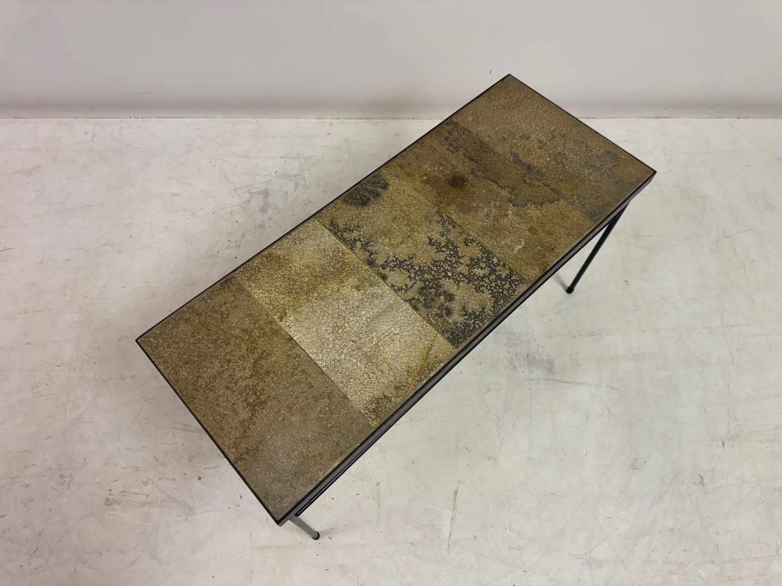 495.0 1960s French Stone Tile Topped Coffee Table photo