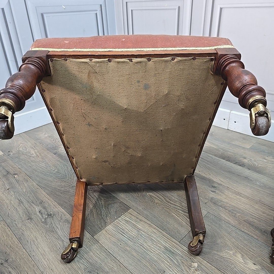 Furniture Antique Pair Bedroom Chairs Solid Wood Carved Hall Nursing Seats Mahogany photo