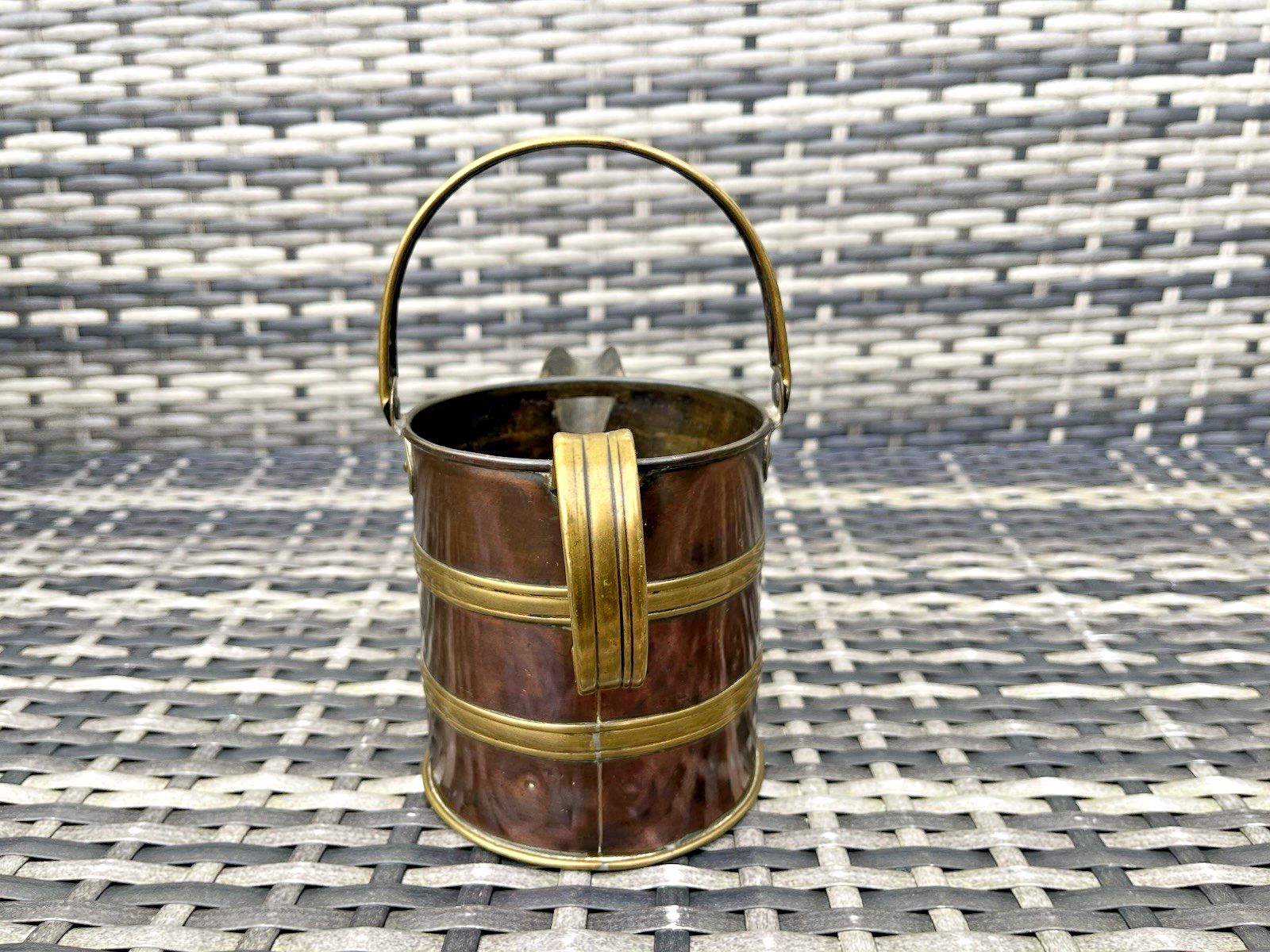 Antique Victorian Copper & Brass Milk Dairy Bucket / Watering Can Jug For Plants photo for sale