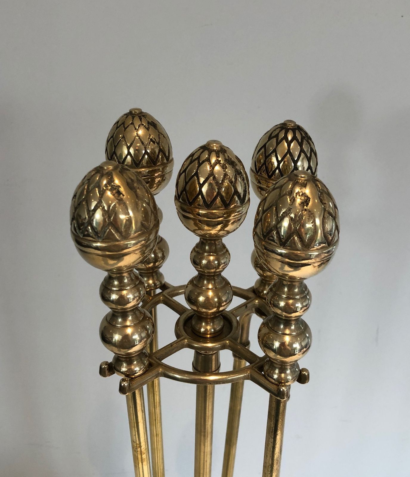 photo buy Neoclassical Style Brass Pineapple Fireplace Tools