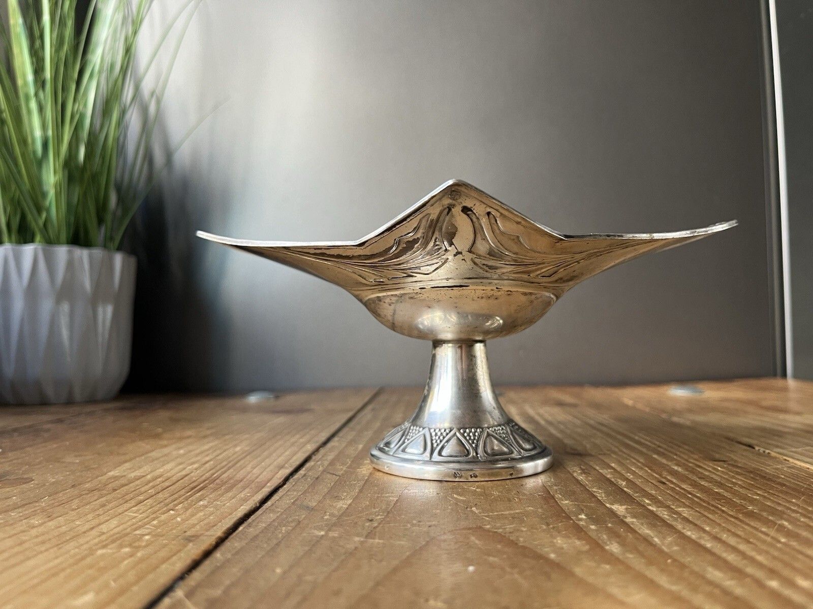 Home Decor Antique Art Nouveau Wmf Jugendstil Pedestal Bowl Stand Silver Plated / Pewter photo