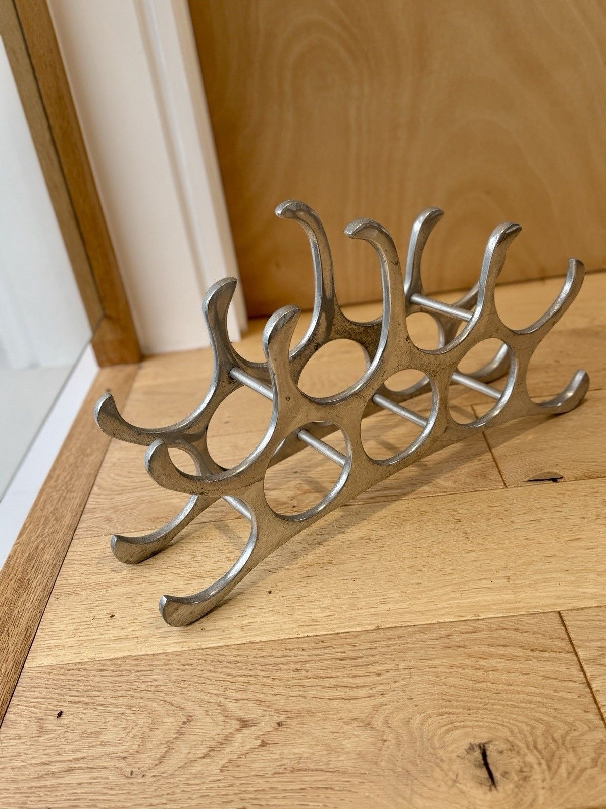Michael Noll Style 9 Bottle Wine Rack In Polished Aluminium photo vintage
