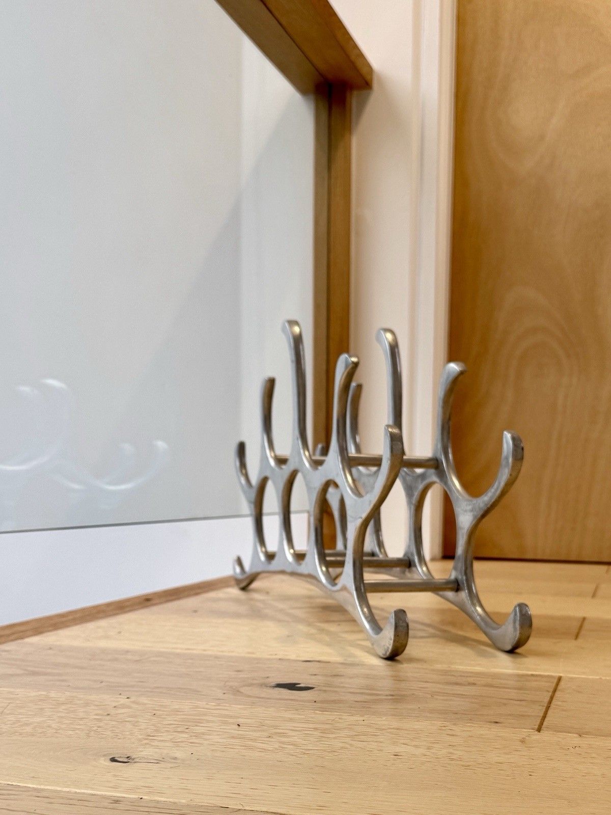 photo buy Michael Noll Style 9 Bottle Wine Rack In Polished Aluminium