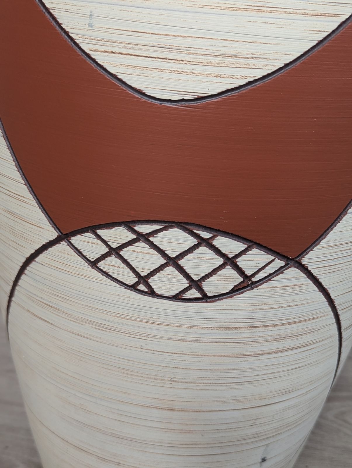 photo furniture Tall German Floor Vase With Abstract 1950s Designby Franz Schwaderlapp, West Germany, C.1955–65