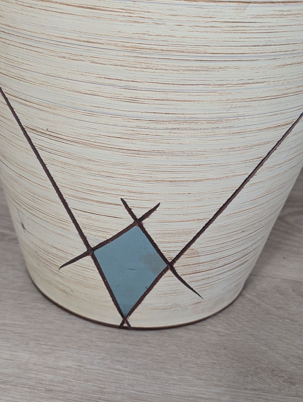 photo for sale Tall German Floor Vase With Abstract 1950s Designby Franz Schwaderlapp, West Germany, C.1955–65