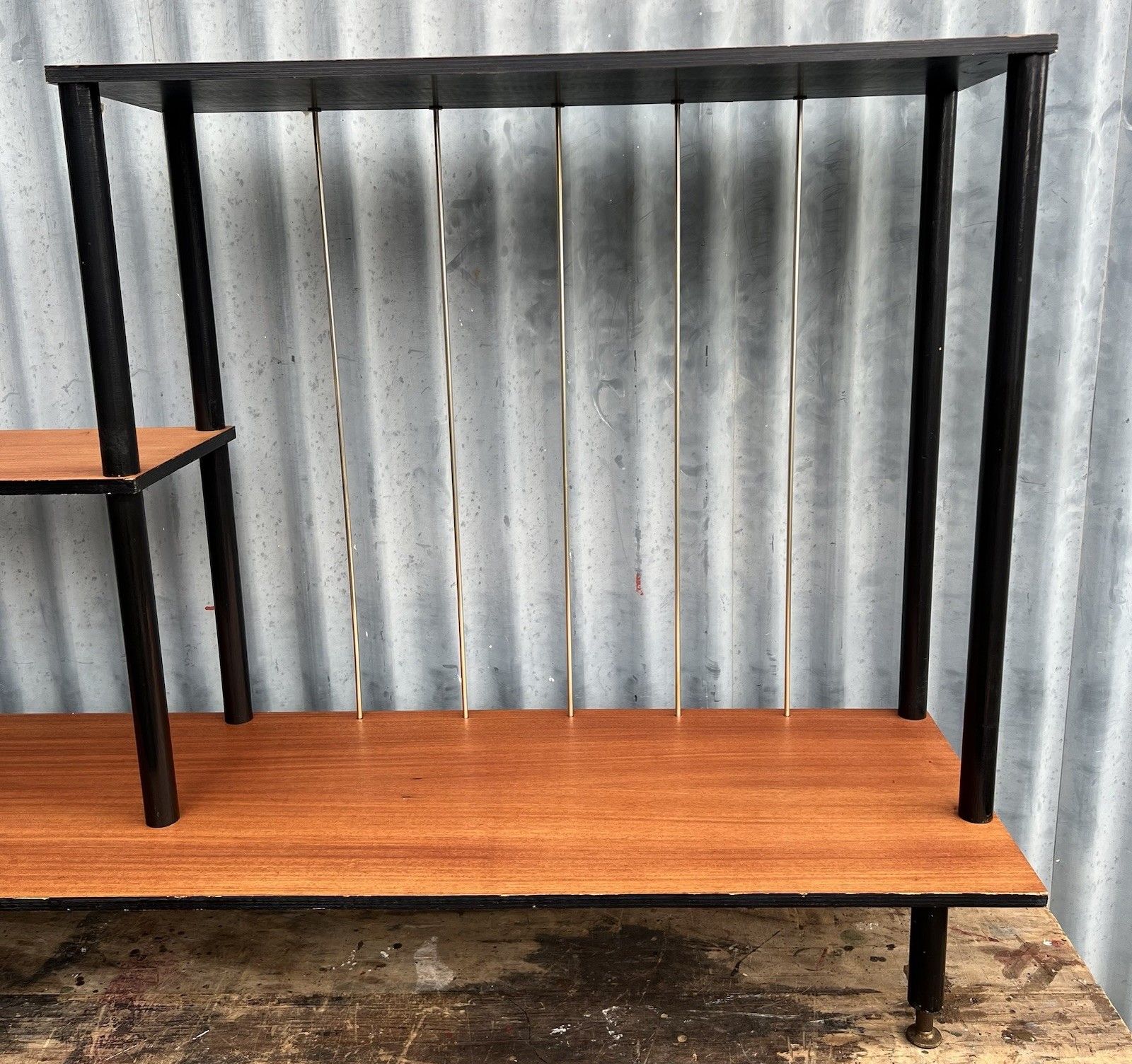 Vintage Teak Mid Century Free Standing Shelving Unit Book Case Display 60s 70s photo 325.0