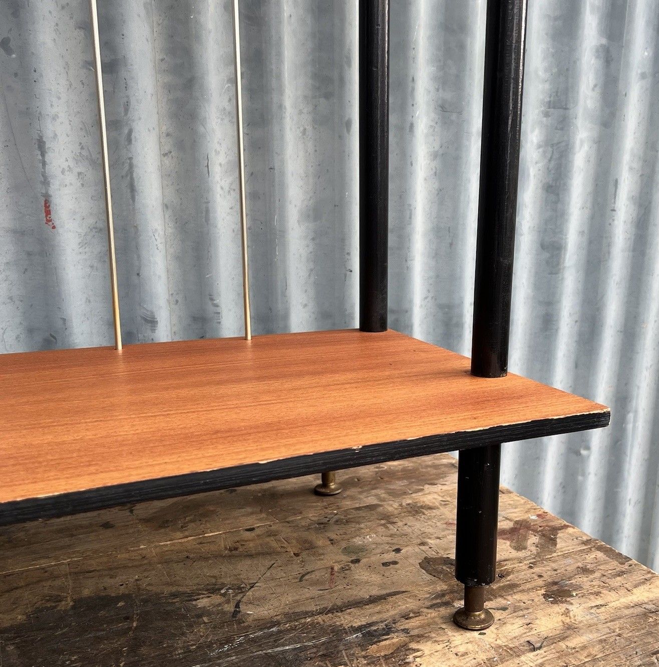 Vintage Teak Mid Century Free Standing Shelving Unit Book Case Display 60s 70s photo vinterior