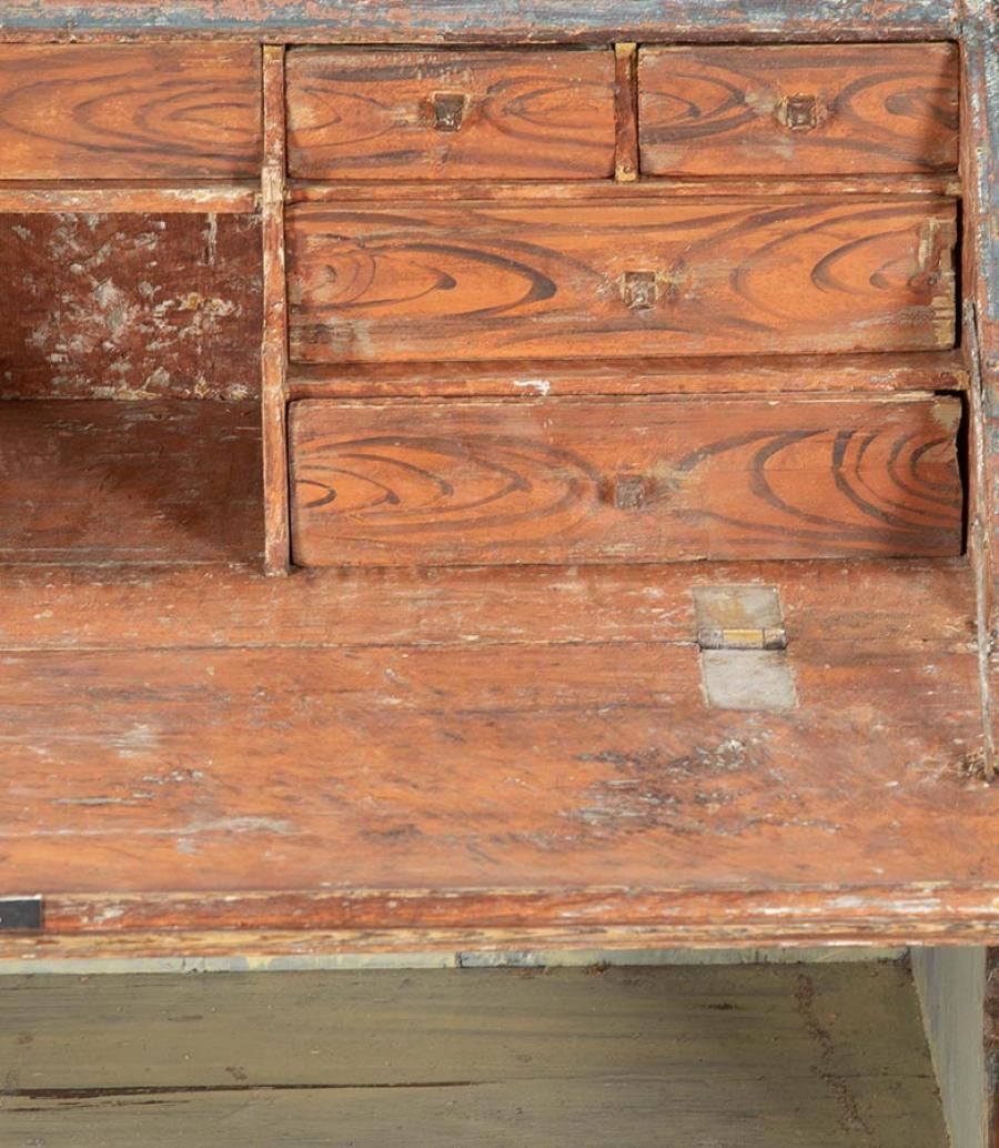 19th Century Swedish Bureau In Original Paint photo vintage