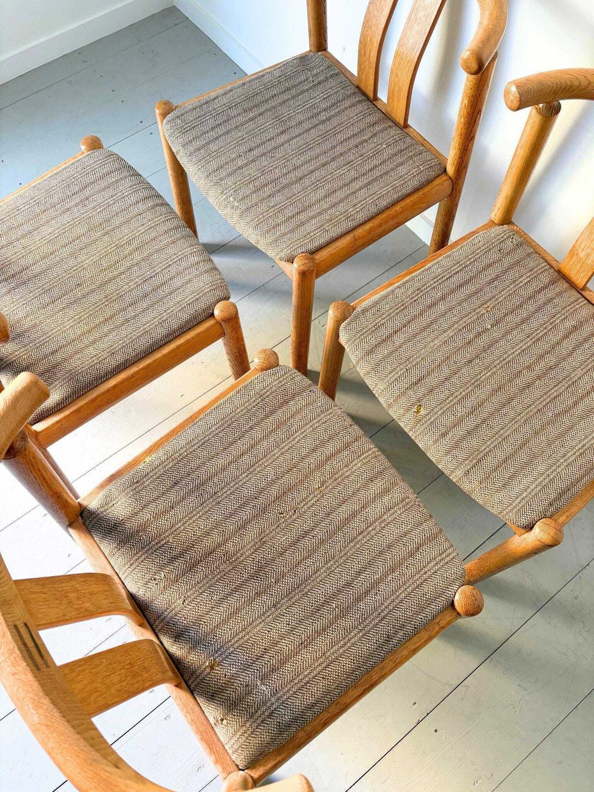 photo for sale Set Of Mid Century Danish Dining Chairs By Hans Jørgen Frydendal
