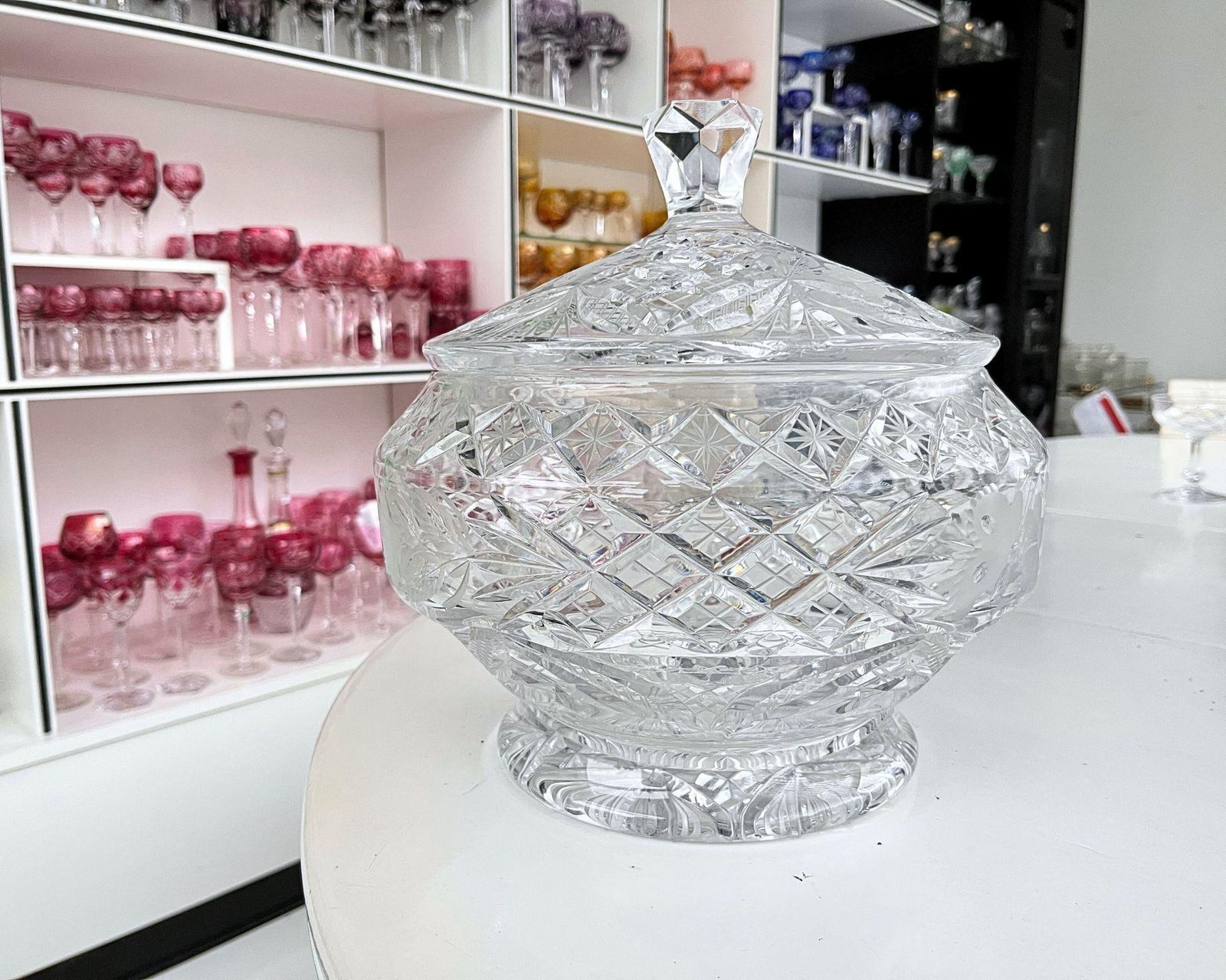 Antiek Kristallen Punchbowl | Met Deksel | Centerpiece photo furniture