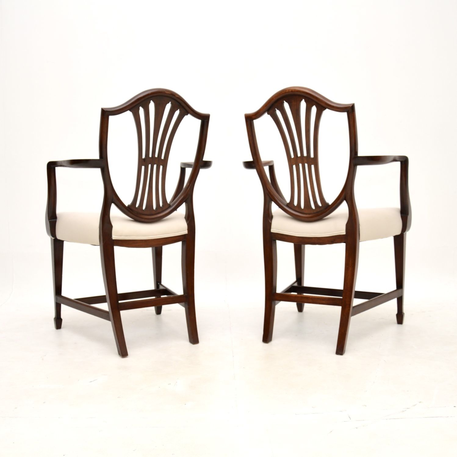 Pair Of Antique Georgian Style Mahogany Carver Armchairs photo Furniture