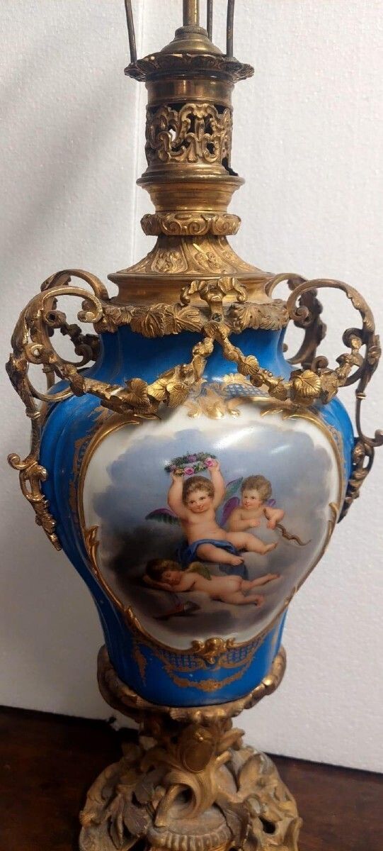 Large Mercury Lamp In Sèvres Porcelain And Gilt Bronze   France, 19th Century photo furniture