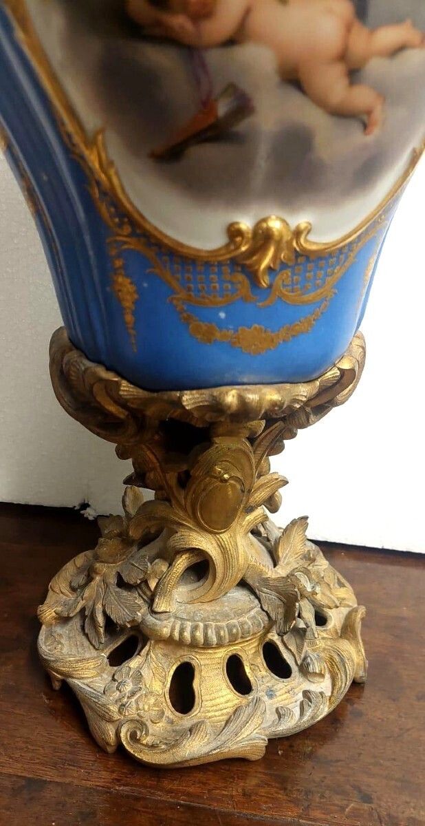 Large Mercury Lamp In Sèvres Porcelain And Gilt Bronze   France, 19th Century photo Lighting