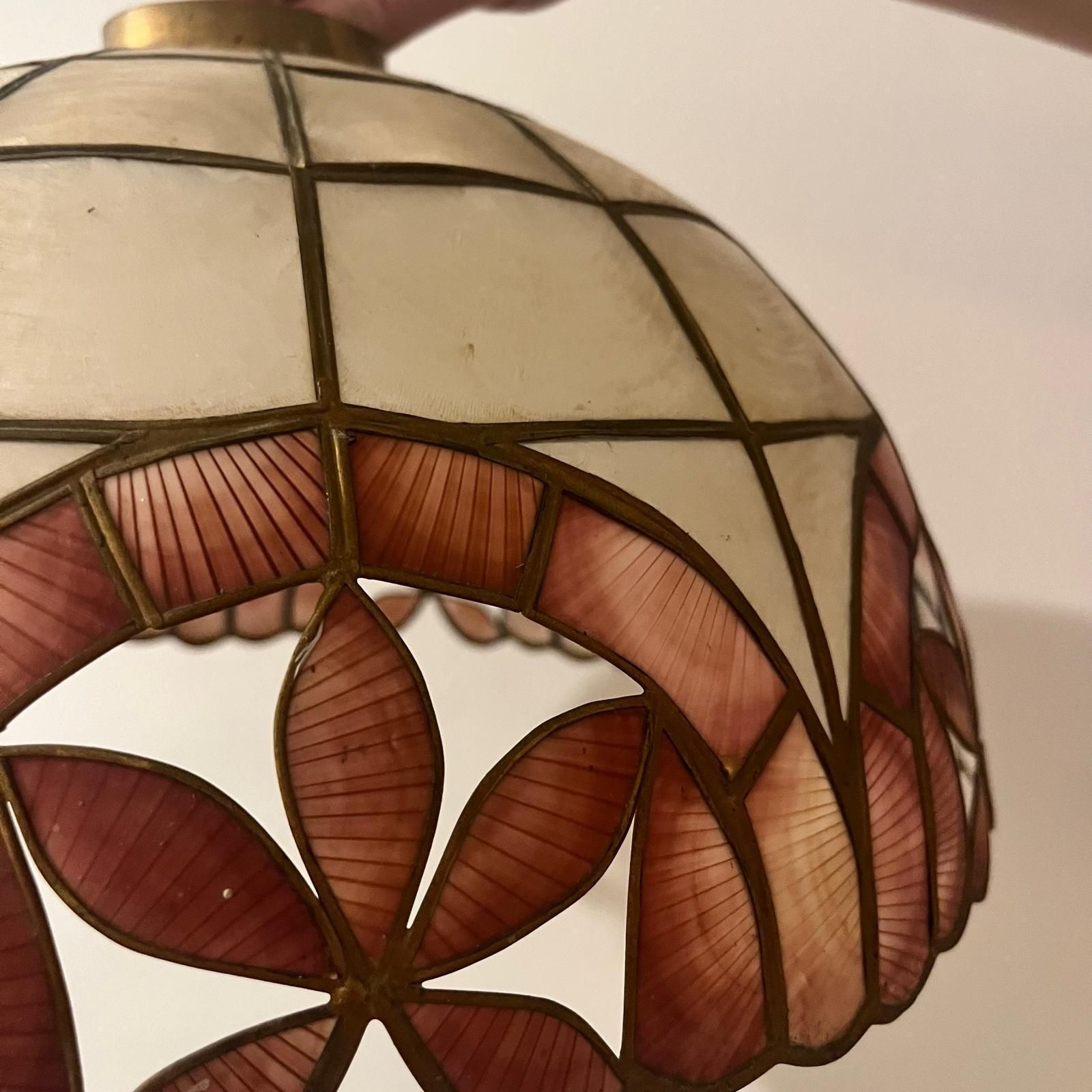 Vintage Capiz Lampshade With Detailing photo buy