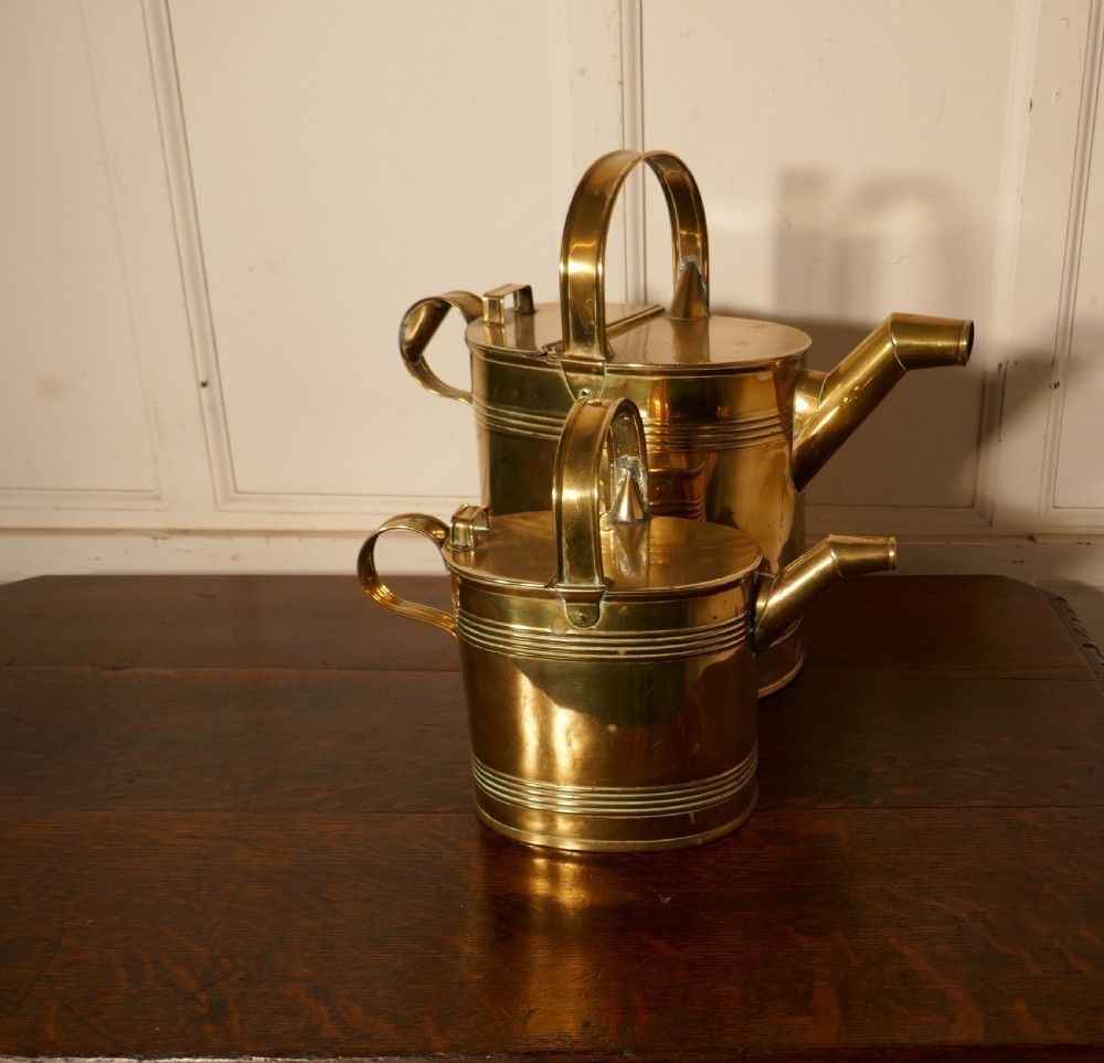 Set Of 2 Victorian Brass Hot Water Jugs photo furniture