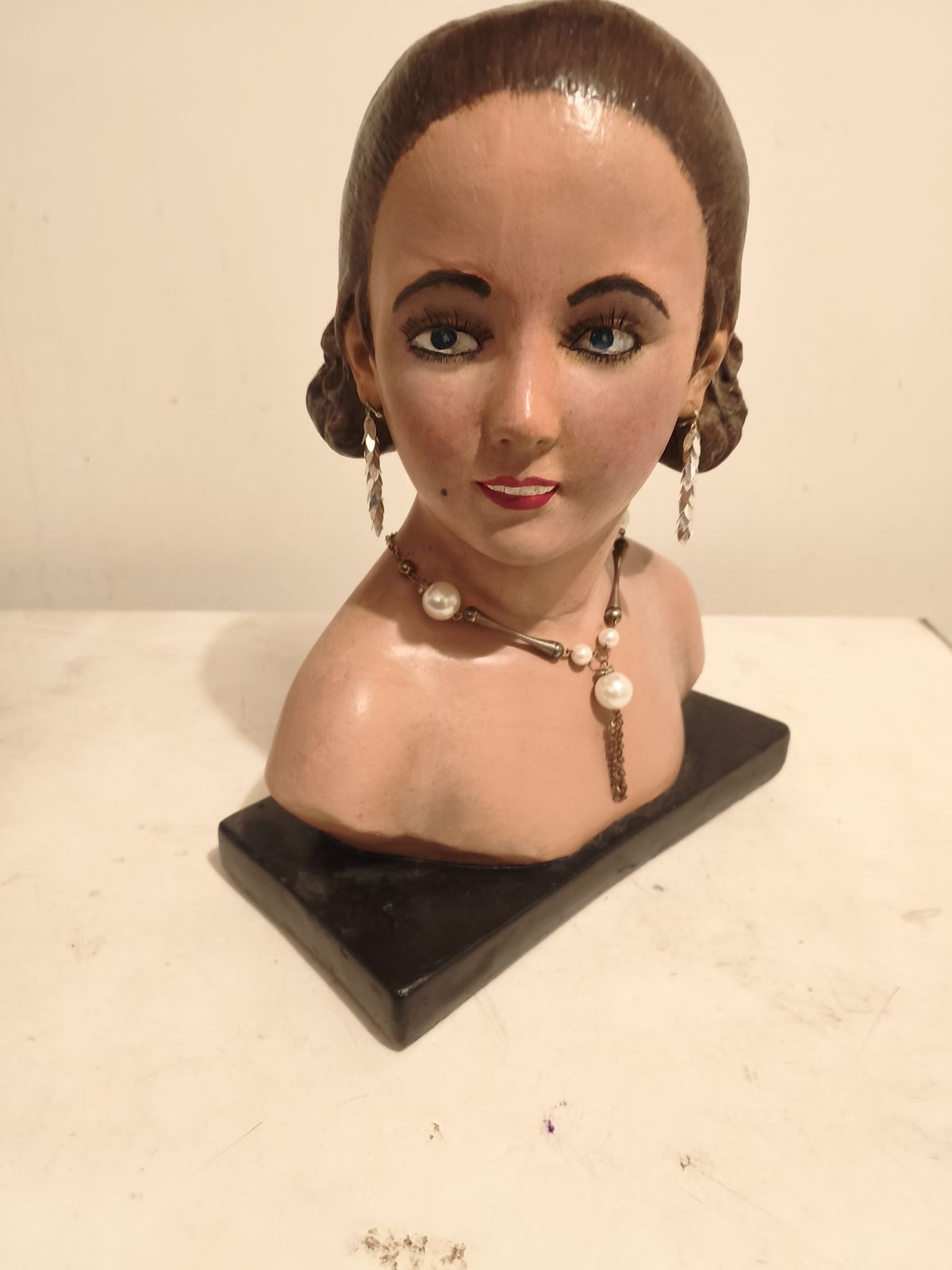 Plaster Bust Of A Woman, Signed Renet