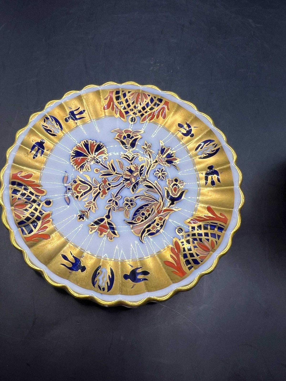 Antique Coffee Can  Tea Cup And Saucer Vibrant Imari Pattern With Gold Gilt Stamped Copeland 5.257. As Is photo vinterior