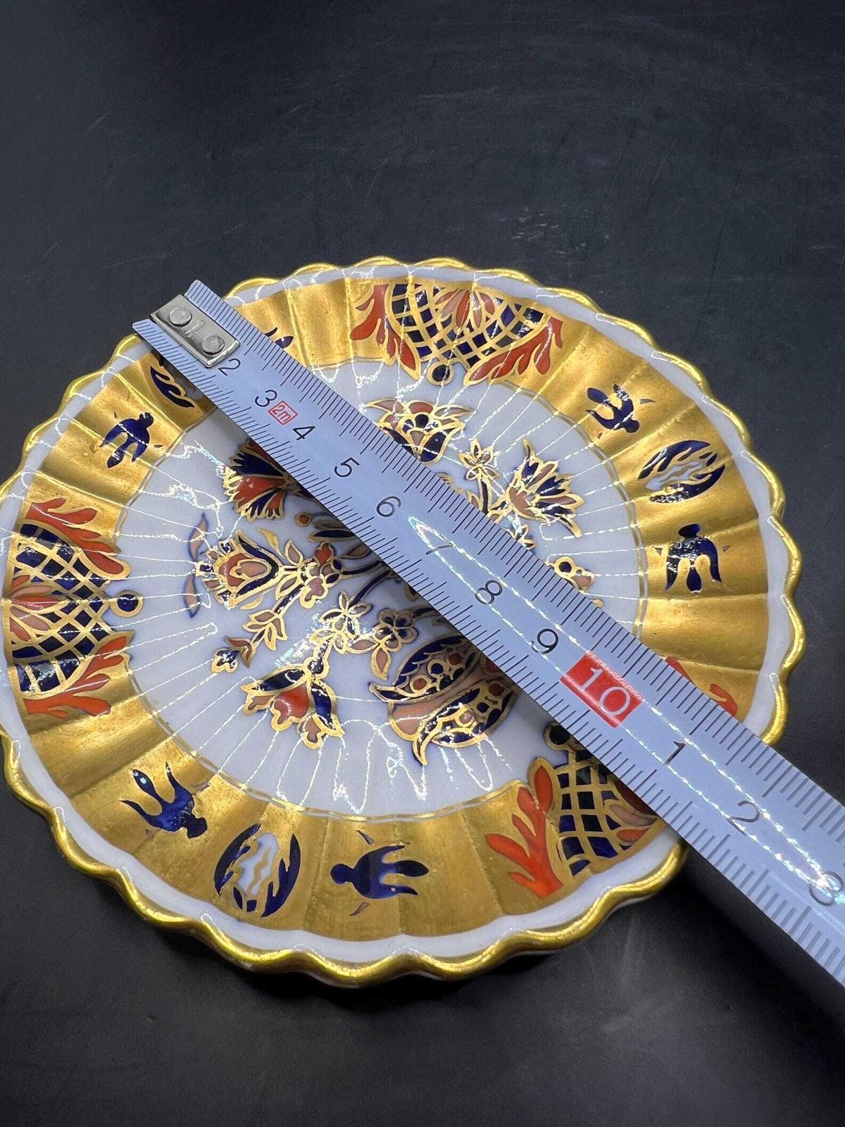 Antique Coffee Can  Tea Cup And Saucer Vibrant Imari Pattern With Gold Gilt Stamped Copeland 5.257. As Is photo buy
