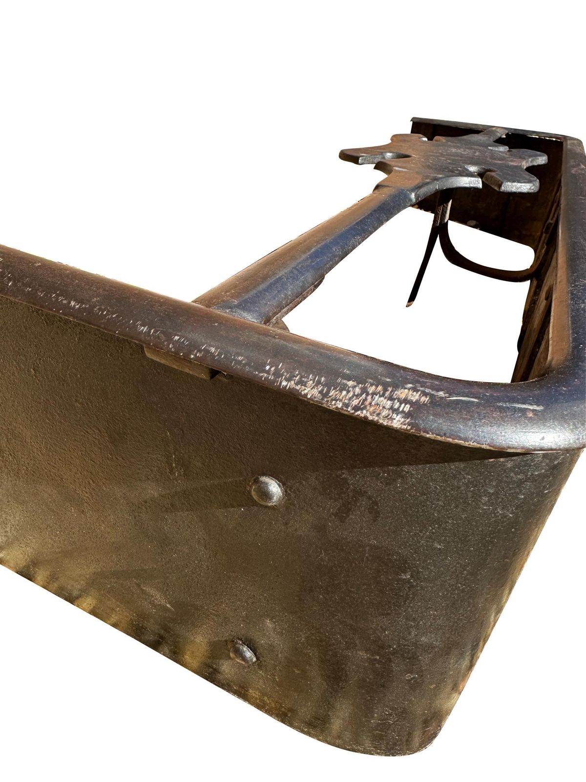 Antique Victorian Fire Fender Guard Range Kerb Wrought Iron Handmade   19th Century photo vintage