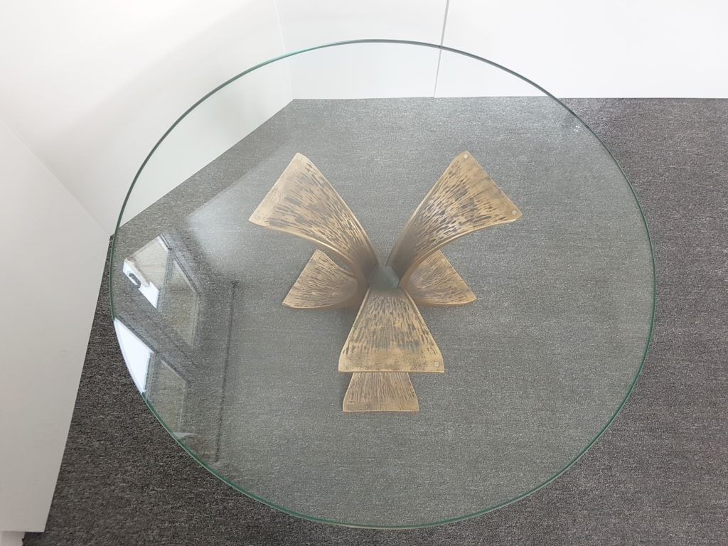 Vintage 1960 Bronze & Glass Coffee Table Dlg Luciano Frigerio Willy Ceyssens photo Furniture