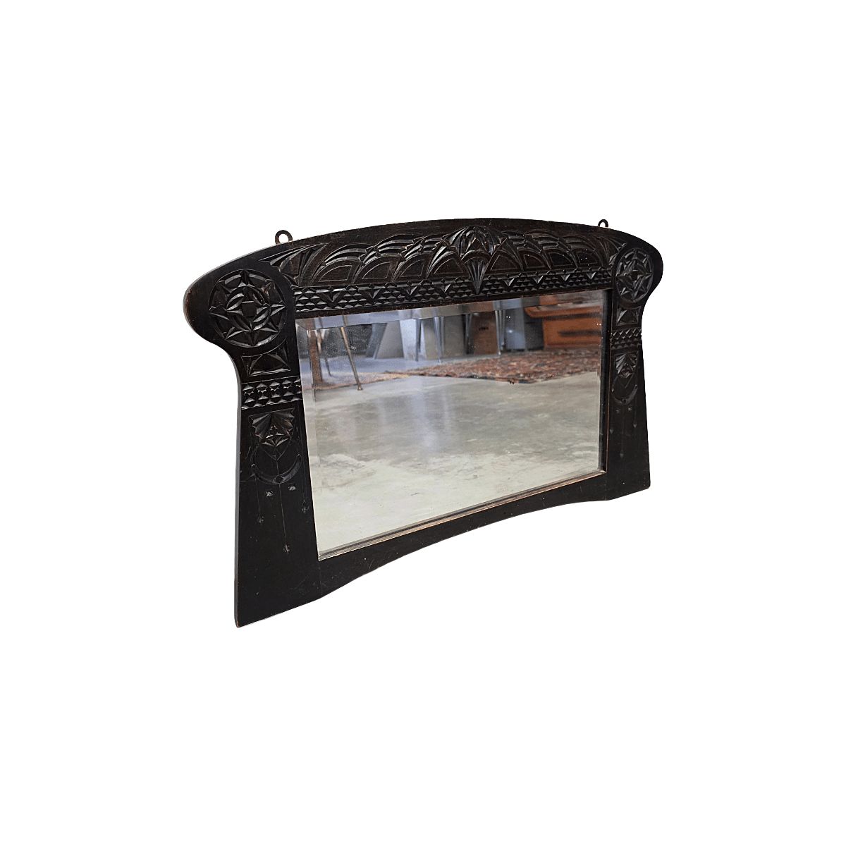 Art Nouveau Wooden Mirror, Early 1900s