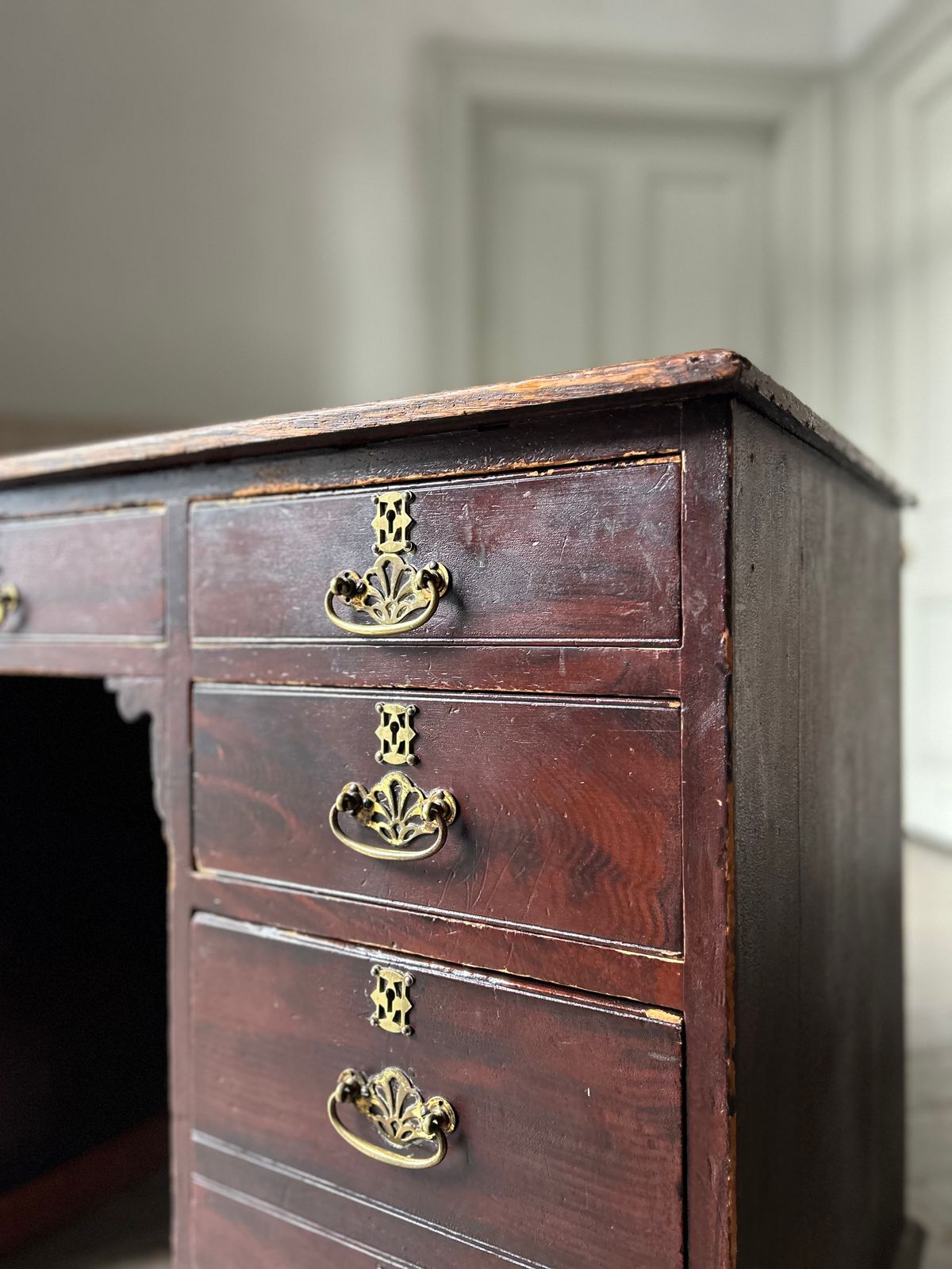 Cute 19th Century Kneehole Desk In Original Paint photo buy