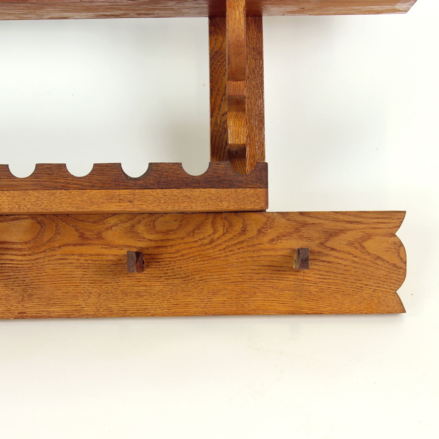 Mid Century Folk Art Wooden Wall Shelf, Czechoslovakia, 1950s photo furniture