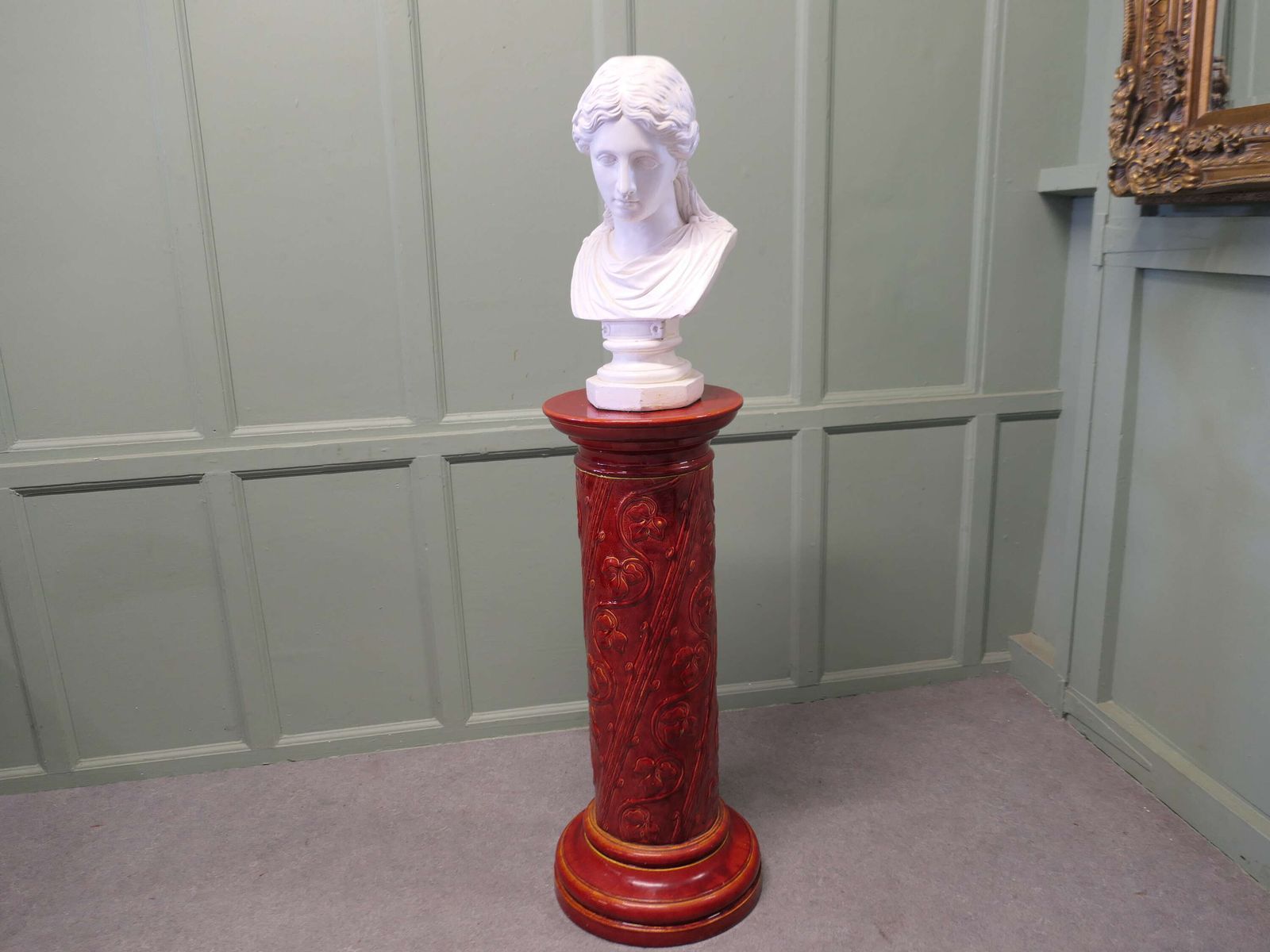 Victorian Burmantofts Faience Glazed Jardiniere Plinth photo for sale