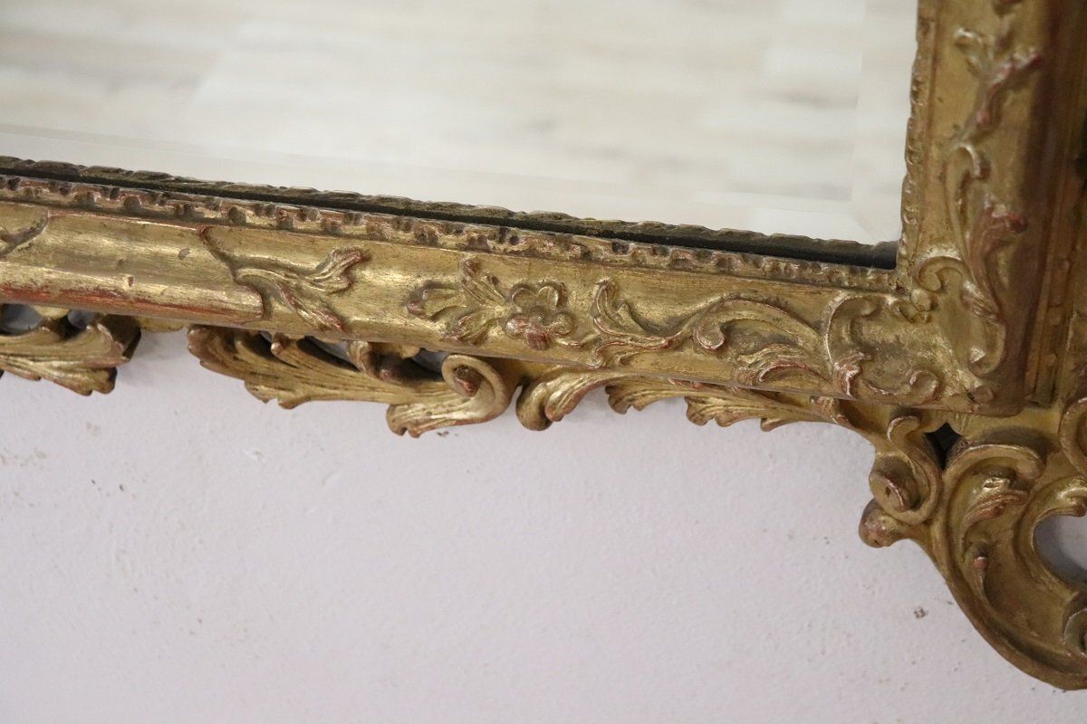 Carved And Gilded Wood Wall Mirror, Early 20th Century photo 2927.0