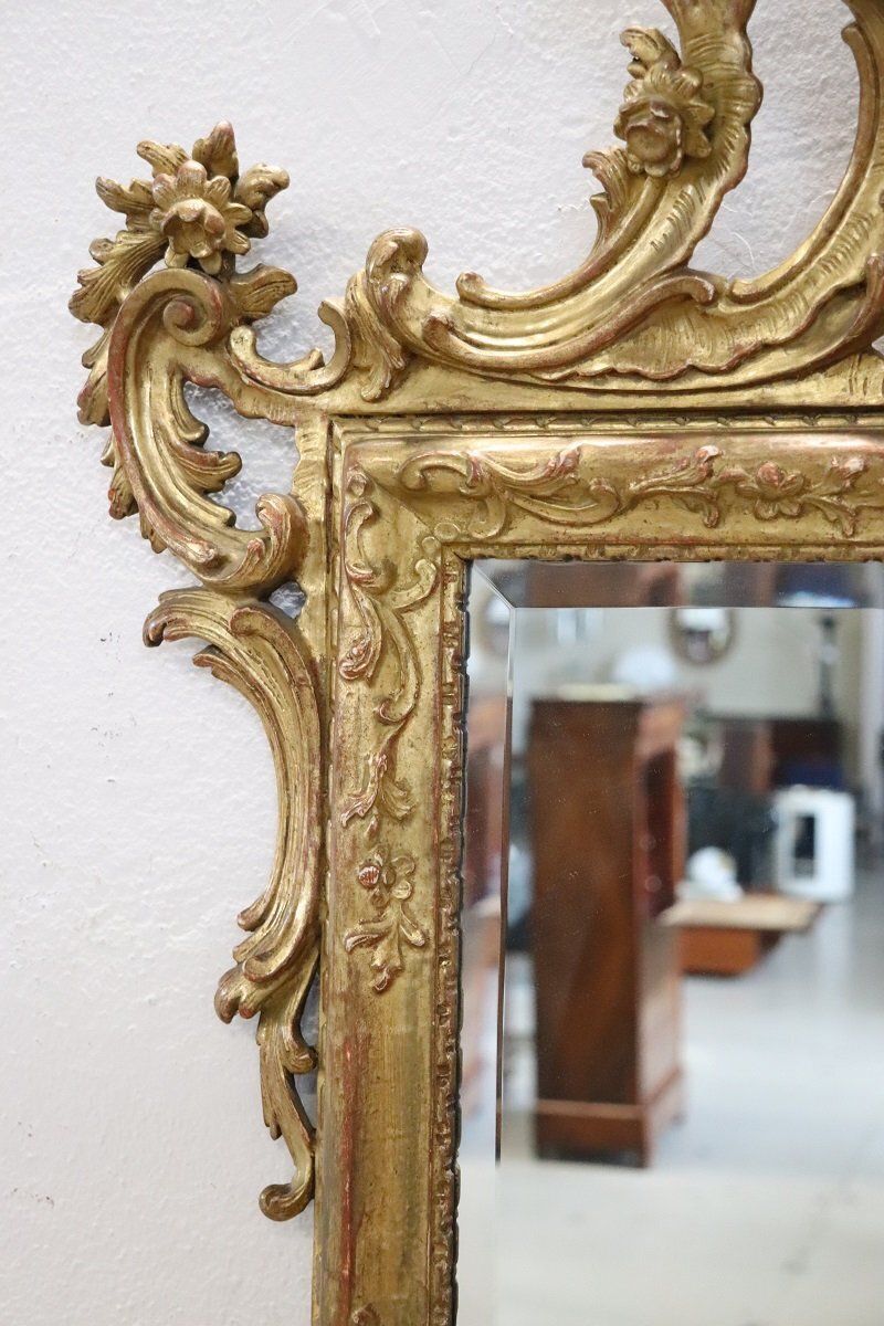 2927.0 Carved And Gilded Wood Wall Mirror, Early 20th Century photo