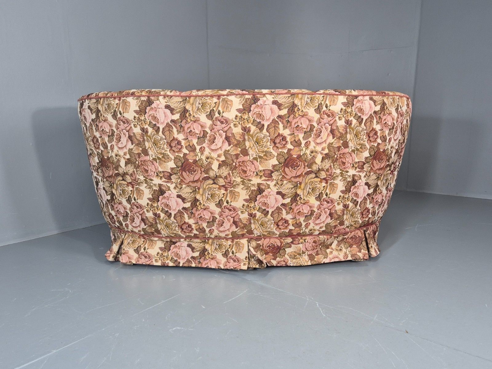 950.0 2 Seater Banana Sofa Vintage Danish Art Deco Floral Upholstery  Eb10788 V2ss photo