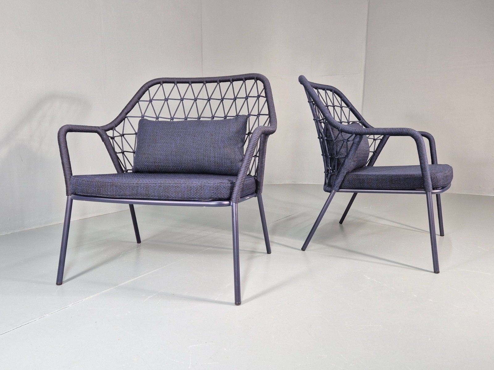 2 Pedrali Panarea 3679 Chairs Modern Design Blue Italian Eb11426 Mnor photo for sale