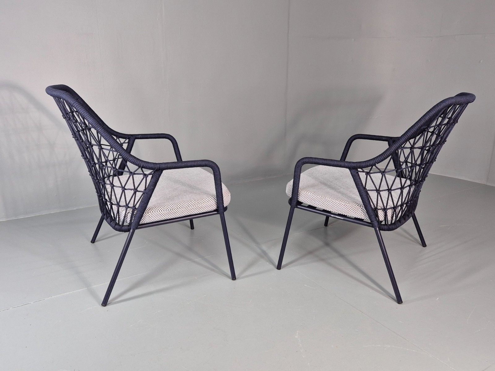 photo vintage 2 Pedrali Panarea 3679 Chairs Blue And Grey Modern Design Eb11429 Mnor