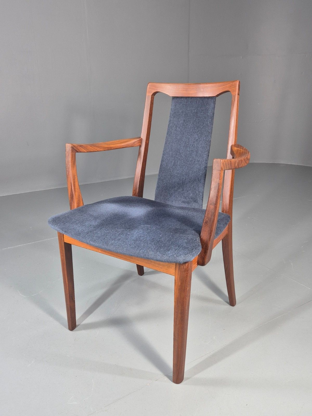 Vintage G Plan Carver Chair 1980s Retro Teak Blue Velour Eb11526 Mdin