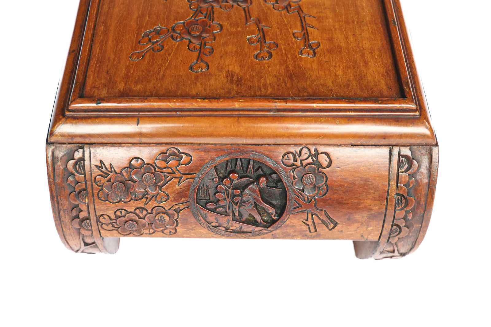 photo for sale Teak Chinese Carved Nest Of 3 Coffee Tables 1950s/60s