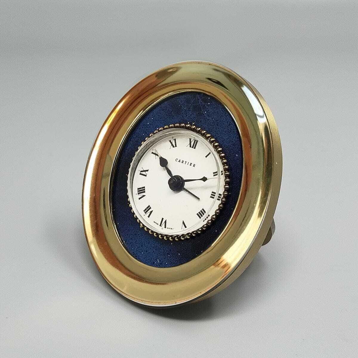 1960s Gorgeous Cartier Desk Travel Alarm Clock Pendulette. Made In Swiss photo 5814.0